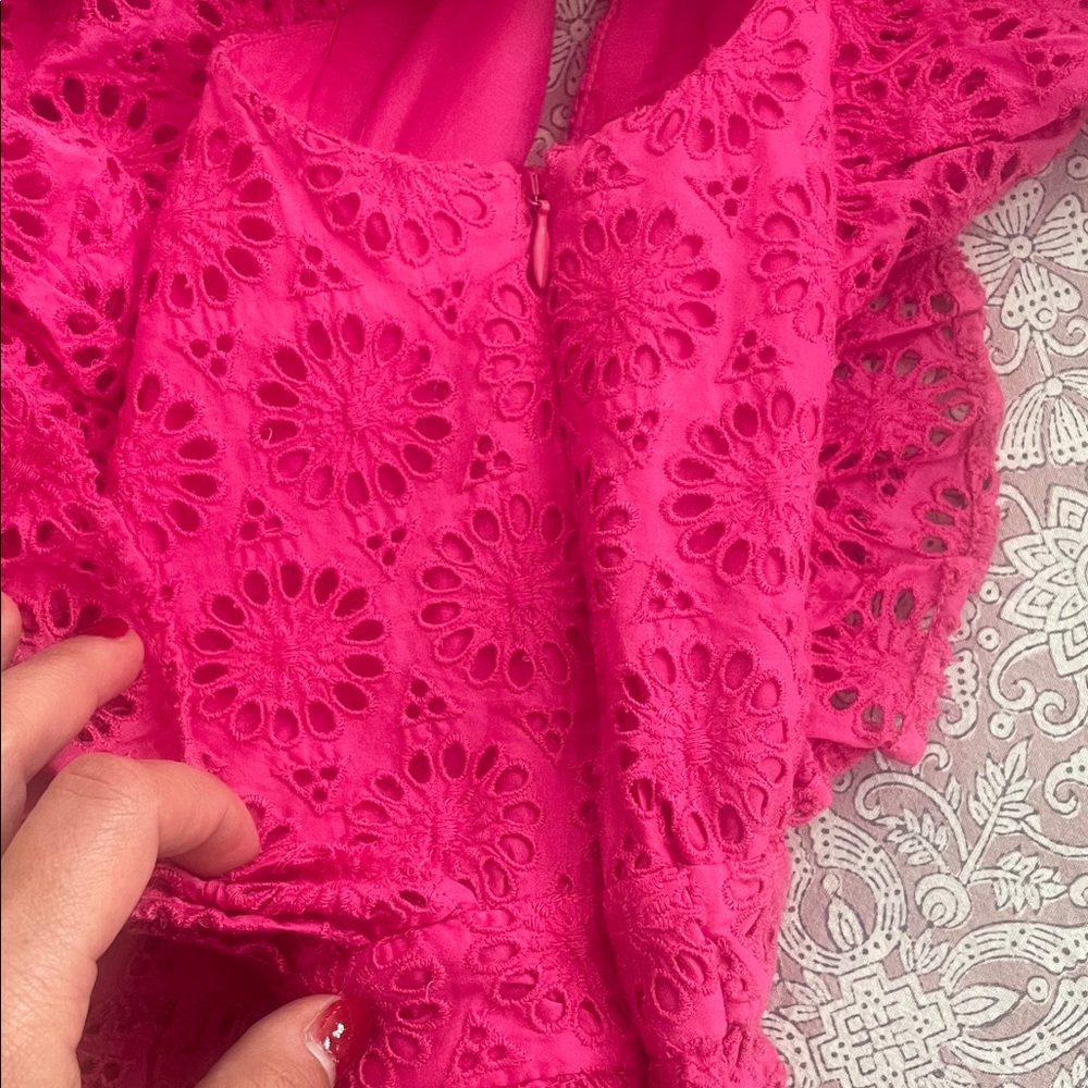 J Crew Pink Ruffle Top - Picture 3 of 5